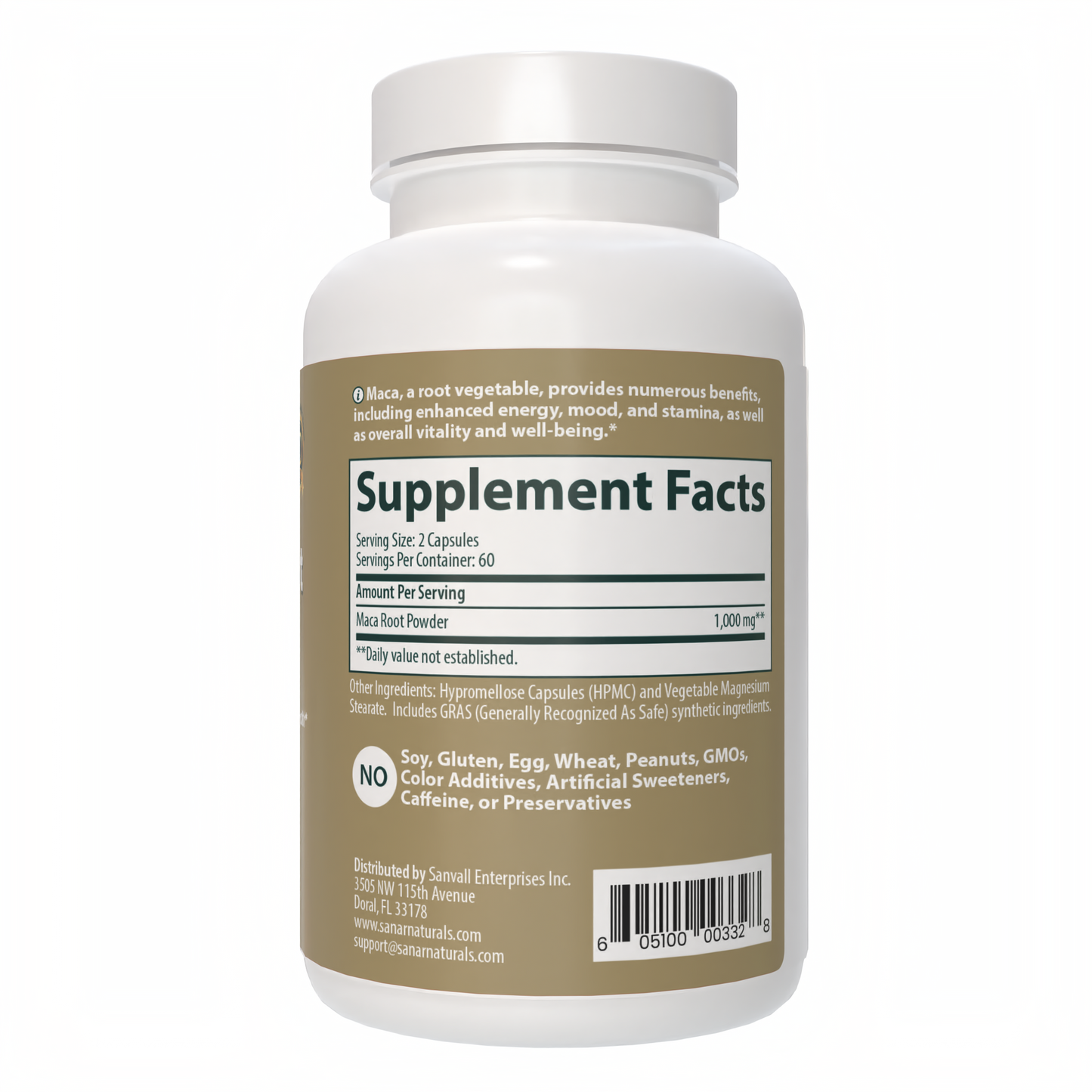 Maca Root Supplement, 120 Capsules