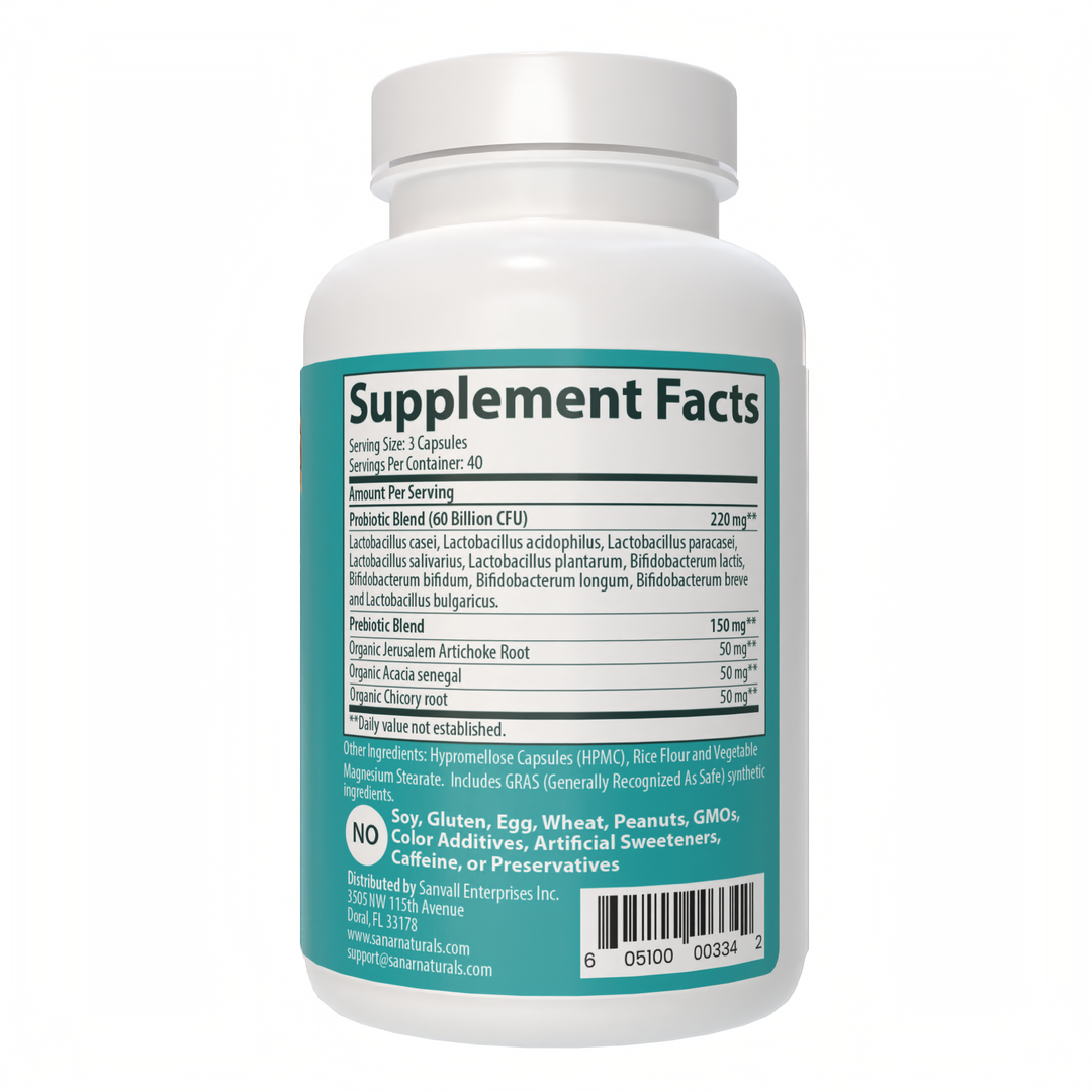 Probiotic - 60 Billion CFU, GLP-1 Support - 120 Capsules