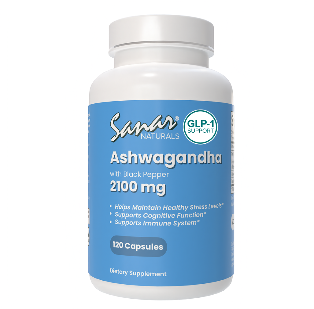 Sanar Naturals Ashwagandha Supplement 120 capsules KSM-66 for stress relief and focus