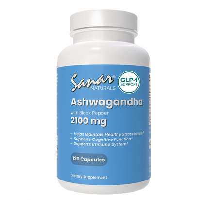 Sanar Naturals Ashwagandha Supplement 120 capsules KSM-66 for stress relief and focus
