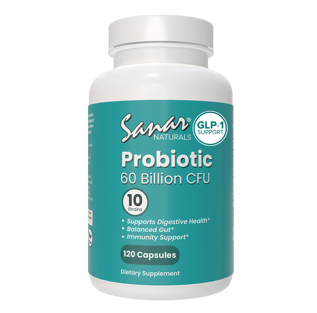 Sanar Naturals Probiotic 60 Billion CFU 120 capsules for gut health and digestion